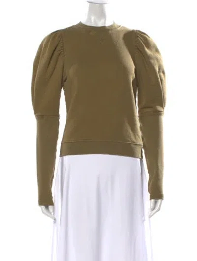 Pre-owned Ulla Johnson Crew Neck Long Sleeve Sweatshirt In Green