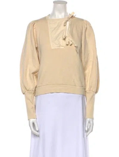 Pre-owned Ulla Johnson Crew Neck Long Sleeve Sweatshirt In Neutral