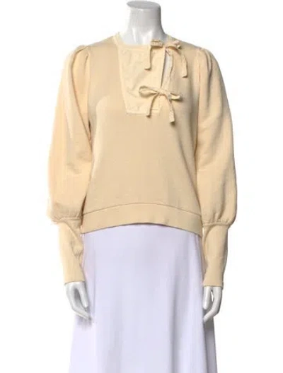 Pre-owned Ulla Johnson Crew Neck Long Sleeve Sweatshirt In Neutral
