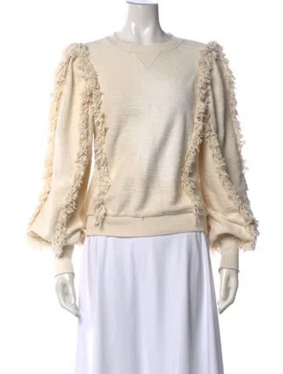 Pre-owned Ulla Johnson Crew Neck Long Sleeve Sweatshirt In Neutrals