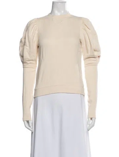 Pre-owned Ulla Johnson Crew Neck Long Sleeve Sweatshirt In Neutrals