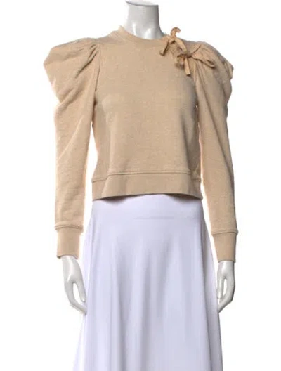 Pre-owned Ulla Johnson Crew Neck Long Sleeve Sweatshirt In Neutrals