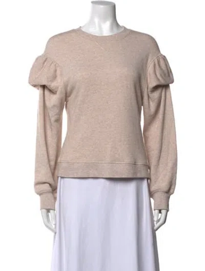 Pre-owned Ulla Johnson Crew Neck Long Sleeve Sweatshirt In Neutrals