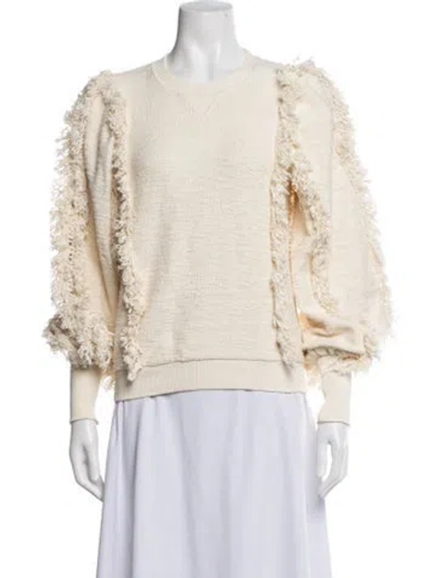 Pre-owned Ulla Johnson Crew Neck Long Sleeve Sweatshirt In Neutrals