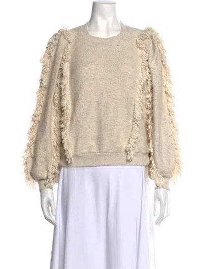 Pre-owned Ulla Johnson Crew Neck Long Sleeve Sweatshirt In Neutrals