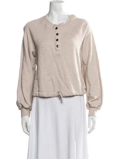 Pre-owned Ulla Johnson Crew Neck Long Sleeve Sweatshirt In Neutrals