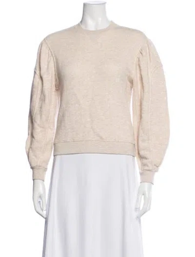 Pre-owned Ulla Johnson Crew Neck Long Sleeve Sweatshirt In Neutrals