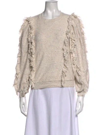 Pre-owned Ulla Johnson Crew Neck Long Sleeve Sweatshirt In Neutrals