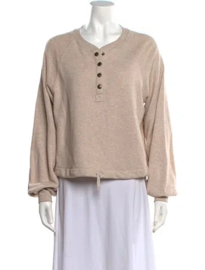 Pre-owned Ulla Johnson Crew Neck Long Sleeve Sweatshirt In Neutrals