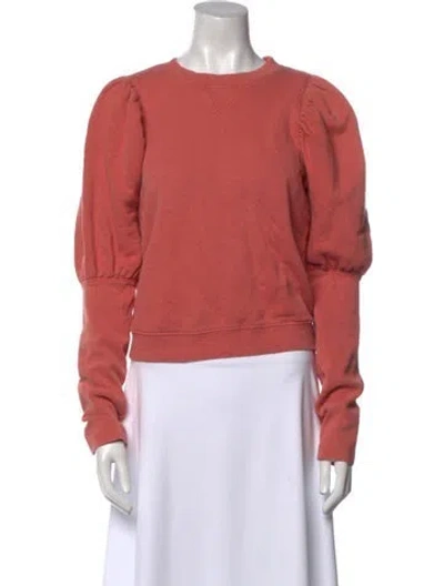 Pre-owned Ulla Johnson Crew Neck Long Sleeve Sweatshirt In Orange