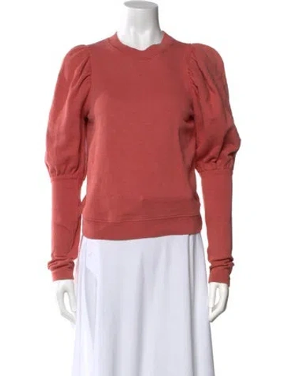 Pre-owned Ulla Johnson Crew Neck Long Sleeve Sweatshirt In Orange