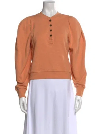 Pre-owned Ulla Johnson Crew Neck Long Sleeve Sweatshirt In Orange