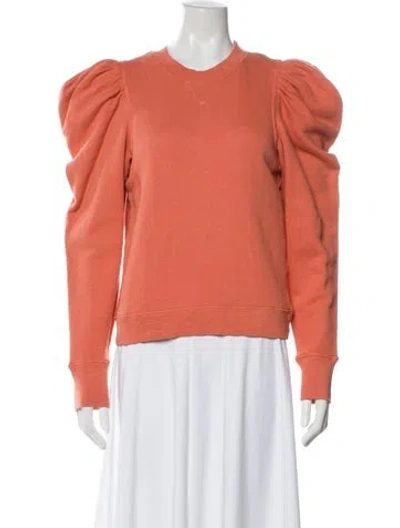 Pre-owned Ulla Johnson Crew Neck Long Sleeve Sweatshirt In Orange