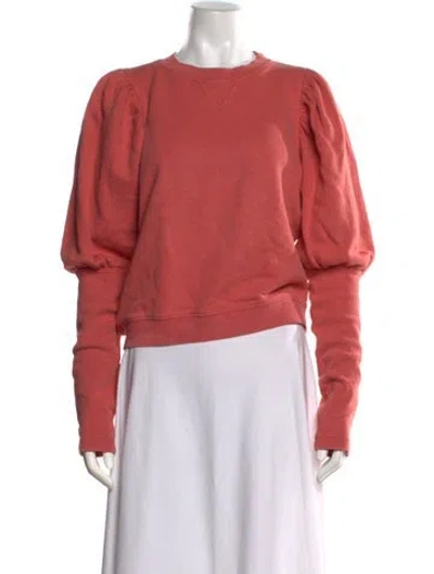 Pre-owned Ulla Johnson Crew Neck Long Sleeve Sweatshirt In Orange