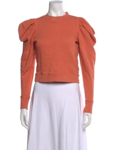 Pre-owned Ulla Johnson Crew Neck Long Sleeve Sweatshirt In Orange