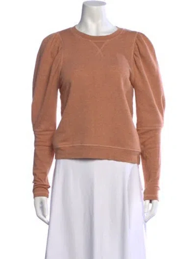 Pre-owned Ulla Johnson Crew Neck Long Sleeve Sweatshirt In Orange