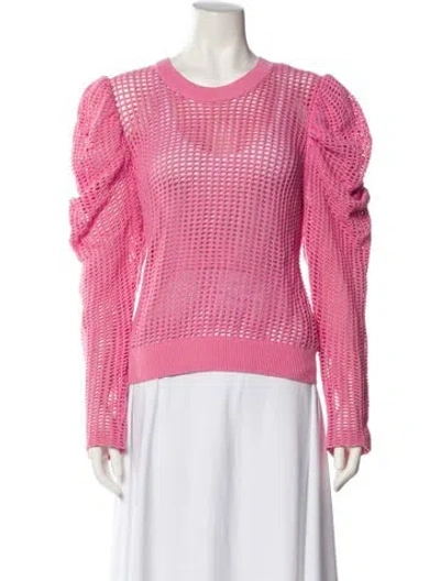 Pre-owned Ulla Johnson Crew Neck Long Sleeve Sweatshirt In Pink