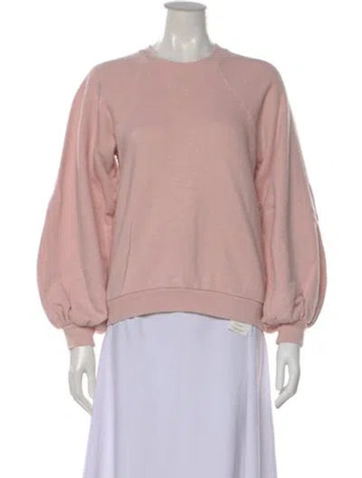 Pre-owned Ulla Johnson Crew Neck Long Sleeve Sweatshirt In Pink