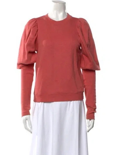 Pre-owned Ulla Johnson Crew Neck Long Sleeve Sweatshirt In Pink
