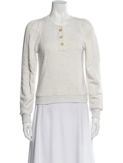 Pre-owned Ulla Johnson Crew Neck Long Sleeve Sweatshirt In White