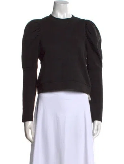 Pre-owned Ulla Johnson Crew Neck Long Sleeve Top In Black