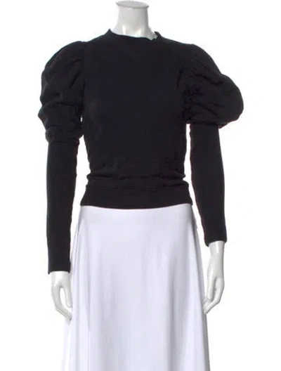 Pre-owned Ulla Johnson Crew Neck Long Sleeve Top In Black