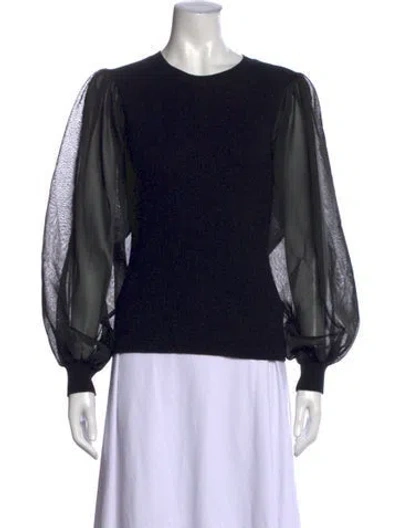 Pre-owned Ulla Johnson Crew Neck Long Sleeve Top In Black