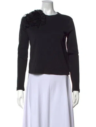 Pre-owned Ulla Johnson Crew Neck Long Sleeve Top In Black