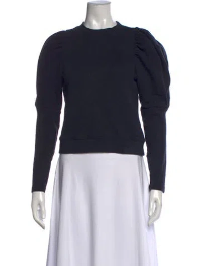 Pre-owned Ulla Johnson Crew Neck Long Sleeve Top In Blue