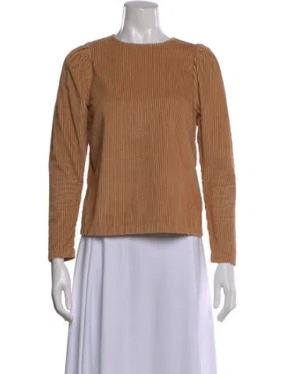 Pre-owned Ulla Johnson Crew Neck Long Sleeve Top In Brown