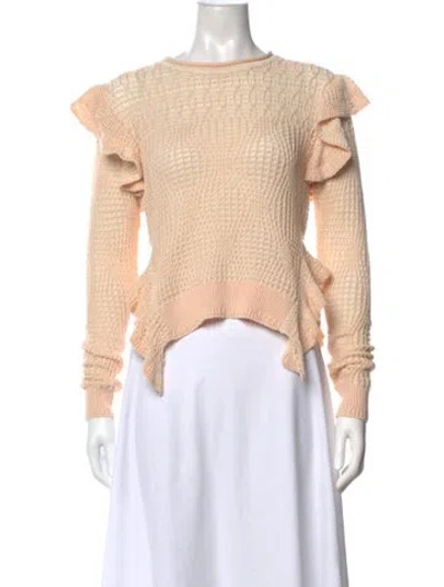 Pre-owned Ulla Johnson Crew Neck Long Sleeve Top In Neutral