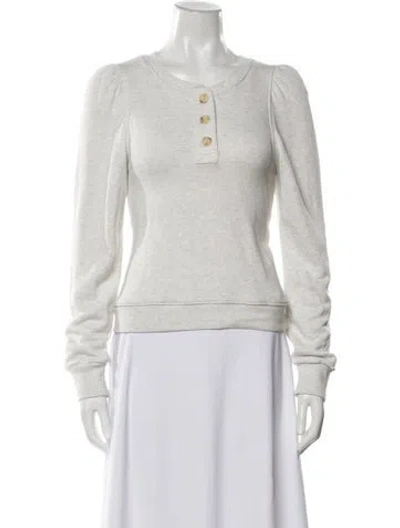 Pre-owned Ulla Johnson Crew Neck Long Sleeve Top In Neutral