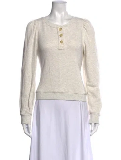 Pre-owned Ulla Johnson Crew Neck Long Sleeve Top In Neutrals