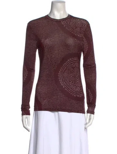 Pre-owned Ulla Johnson Crew Neck Long Sleeve Top In Red