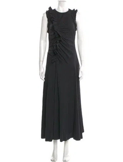 Pre-owned Ulla Johnson Crew Neck Midi Length Dress In Black