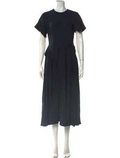 Pre-owned Ulla Johnson Crew Neck Midi Length Dress In Black