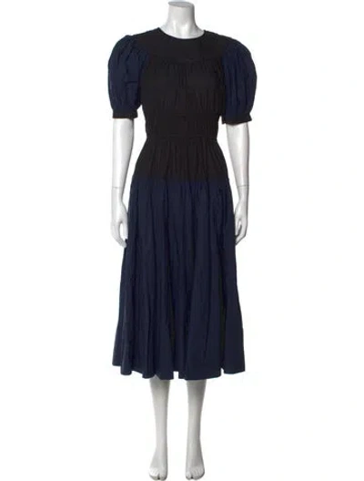 Pre-owned Ulla Johnson Crew Neck Midi Length Dress In Black