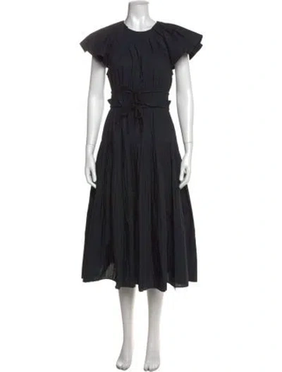 Pre-owned Ulla Johnson Crew Neck Midi Length Dress In Black