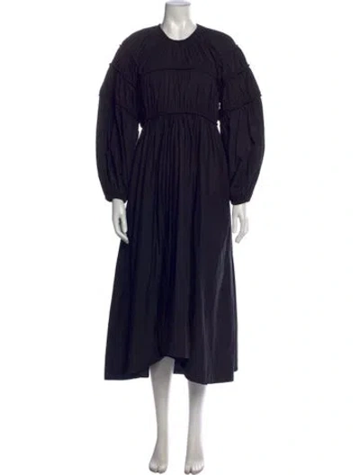Pre-owned Ulla Johnson Crew Neck Midi Length Dress In Black