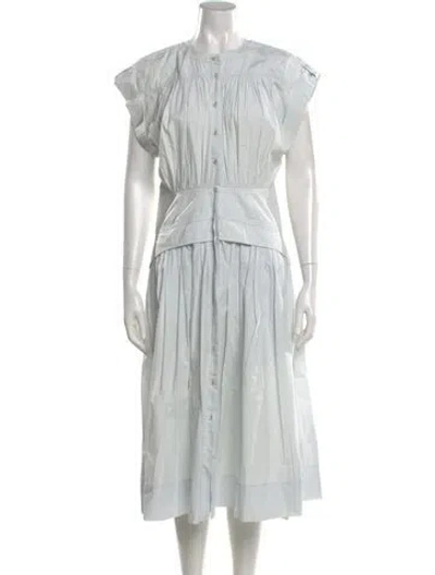 Pre-owned Ulla Johnson Crew Neck Midi Length Dress In Blue