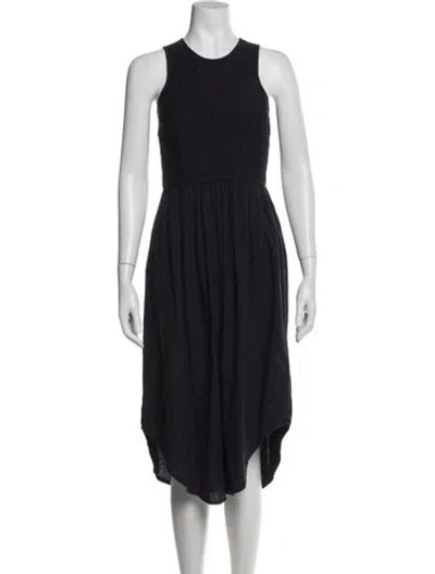 Pre-owned Ulla Johnson Crew Neck Midi Length Dress In Blue