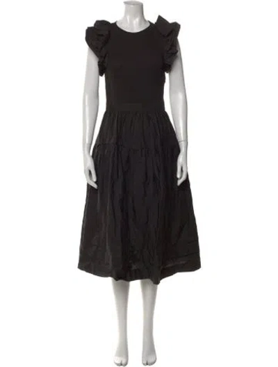 Pre-owned Ulla Johnson Crew Neck Midi Length Dress In Multi