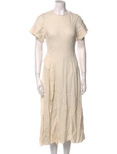 Pre-owned Ulla Johnson Crew Neck Midi Length Dress In Neutral