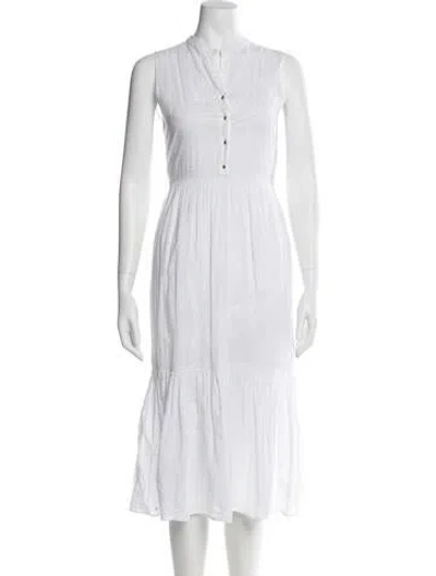 Pre-owned Ulla Johnson Crew Neck Midi Length Dress In Neutral