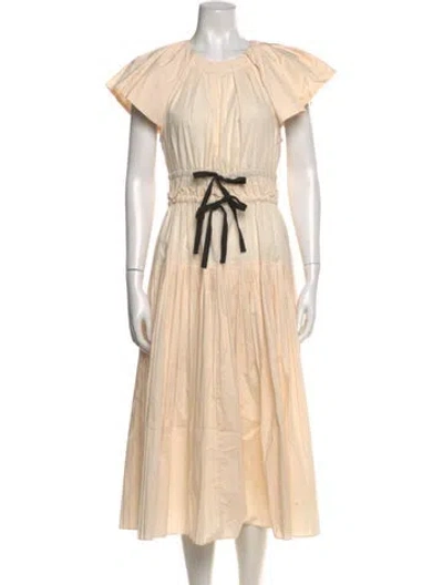 Pre-owned Ulla Johnson Crew Neck Midi Length Dress In Neutral