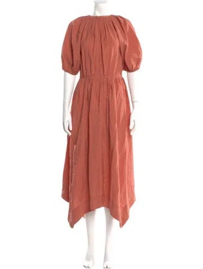 Pre-owned Ulla Johnson Crew Neck Midi Length Dress In Neutral