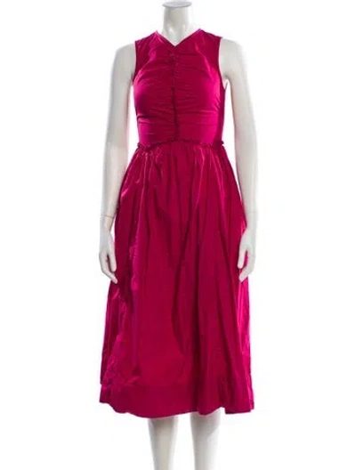 Pre-owned Ulla Johnson Crew Neck Midi Length Dress In Pink