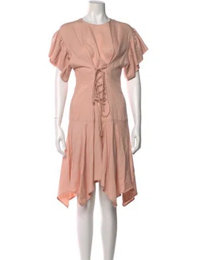 Pre-owned Ulla Johnson Crew Neck Midi Length Dress In Pink