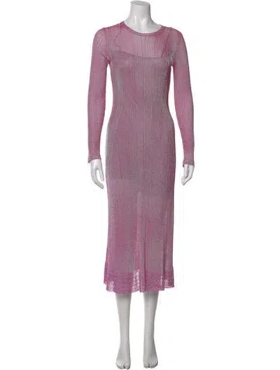 Pre-owned Ulla Johnson Crew Neck Midi Length Dress In Pink
