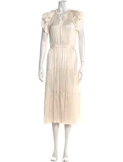 Pre-owned Ulla Johnson Crew Neck Midi Length Dress W/ Tags In Neutral